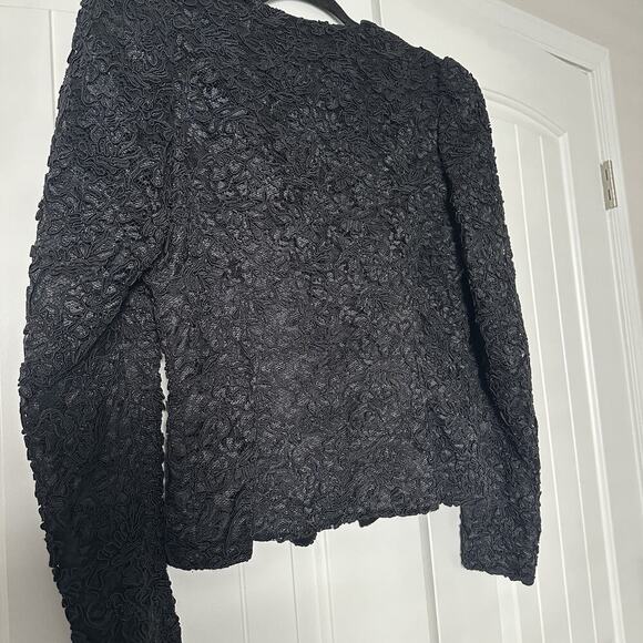 Vintage Jessica McClintock Gunne Sax Formal Bolero Jacket Lace Applique Evening - Picture 9 of 11